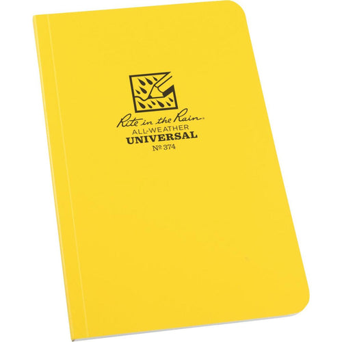 Rite in the Rain All-Weather 4-5/8 In. W x 7-1/4 In. H 64-Sheet Soft Cover Side-Bound Notebook, Yellow
