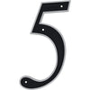 Hillman Black & Silver Reflective Plastic House Number 5