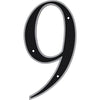 Hillman Black & Silver Reflective Plastic House Number 9