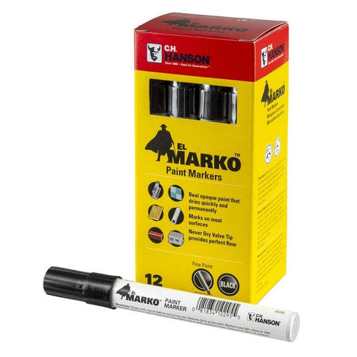 C.H. Hanson El Marko® Paint Marker-Black (12 pack)