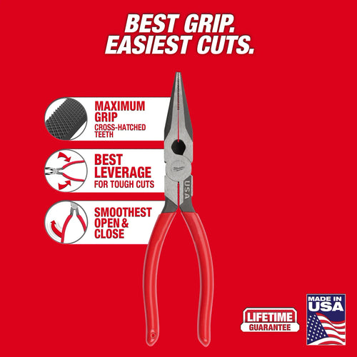 Milwaukee 8 Long Nose Pliers (USA)
