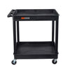 Luxor Endura® XL 38 H Two-Shelf Utility Cart, 32 W x 24 D, Black, Tub Shelves
