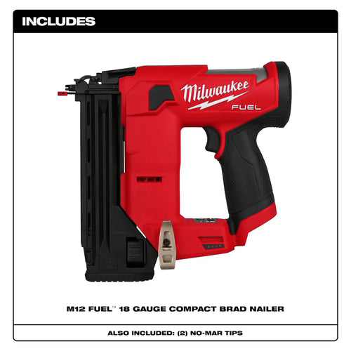 Milwaukee M12 FUEL™ 18 Gauge Compact Brad Nailer