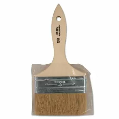 Linzer White Chinese Bristle Paint Brush, 3/8 in Thick, 4 in X Wide, Wood Handle (3/8 x 4)