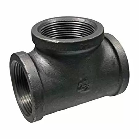 B & K Industries Black Tee 150# Malleable Iron Threaded Fittings 2 1/2