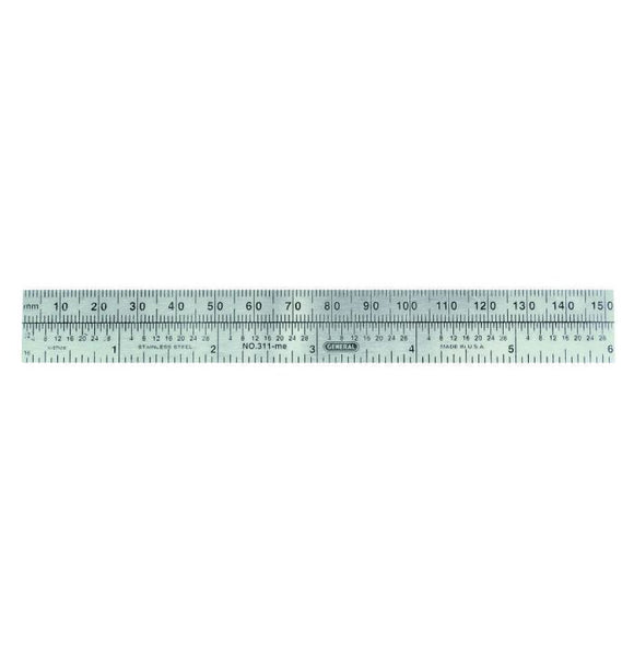 General Tools Economy Precision 6 In. Flexible Steel Ruler with mm-inch Comparison (6