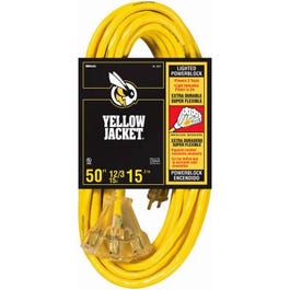 Power Block 50-Ft. 15A 12 Gauge Triple-Outlet Extension Cord