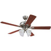 Ceiling Fan With 4 Light Kit,  Brushed Nickel, 5 Blades,  52-In.