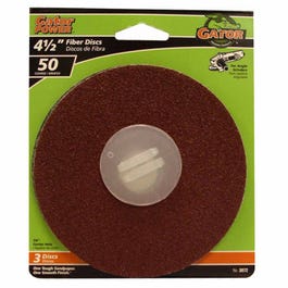 Fiber Discs, Aluminum Oxide, 50-Grit, 4.5 x 7/8-In., 3-Pk.