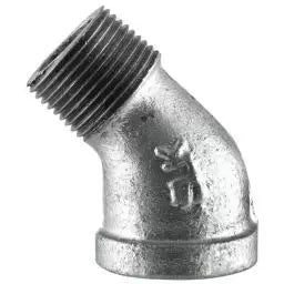 B & K Industries Galvanized 45° Street Elbow 150# Malleable Iron Threaded Fittings 1 1/2