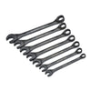 Crescent 7 Pc. X6™ Black Oxide Spline Open End Ratcheting Combination Metric Wrench Set