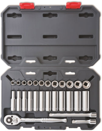 SOCKET WRENCH SET 32PC 3/8 DR STD MM