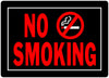 10  X 14  BLACK AND RED NO SMOKING SGN