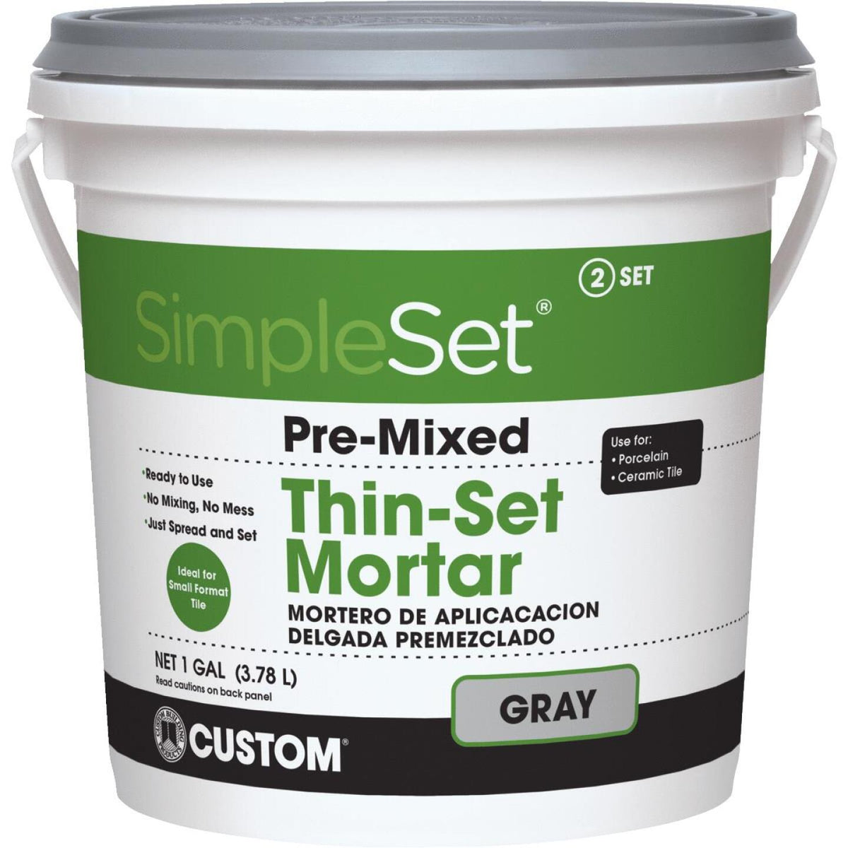 Simple Set Custom Building Products SimpleSet Gallon Gray Pre-Mixed Thin-Set ...