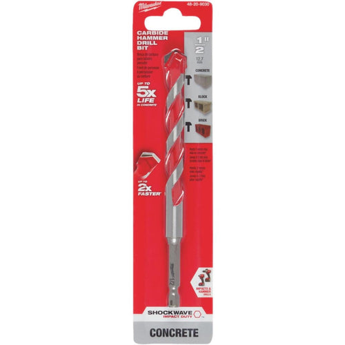 Milwaukee Shockwave 1/2 In. x 6 In. Carbide Masonry Drill Bit