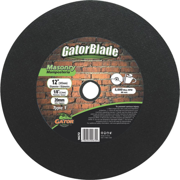 Gator Blade Type 1 12 In. x 1/8 In. x 20 mm Masonry Cut-Off Wheel