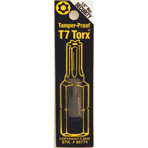 Best Way Tools T7 Tamperproof Torx Security 1 In. 1/4 In. Hex Screwdriver Bit