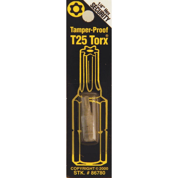 Best Way Tools T25 Tamperproof Torx Security 1 In. 1/4 In. Hex Screwdriver Bit