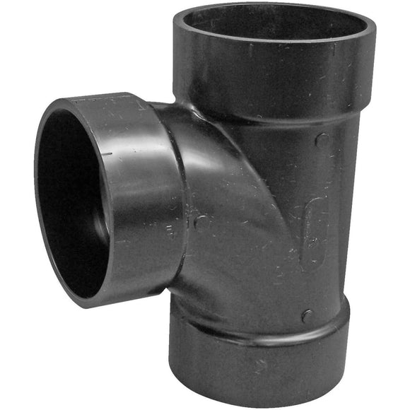 Charlotte Pipe 4 In. Hub x Hub x Hub Sanitary ABS Waste & Vent Tee