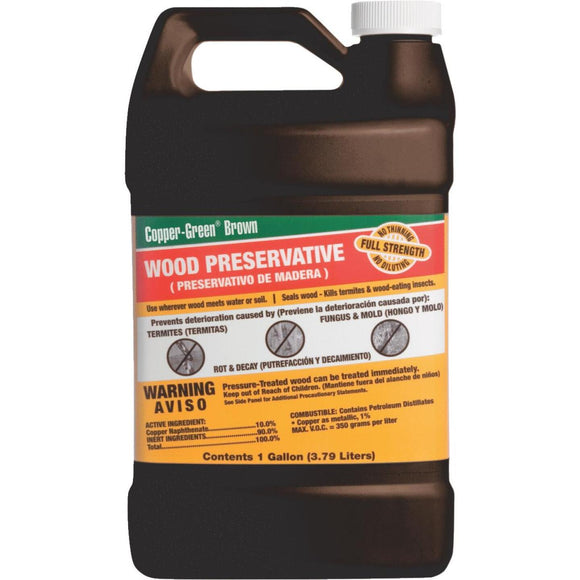 Copper-Green Exterior Wood Preservative, 1 Gal., Brown