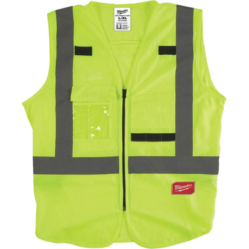 Milwaukee ANSI Class 2 Hi Vis Yellow Safety Vest Large/XL