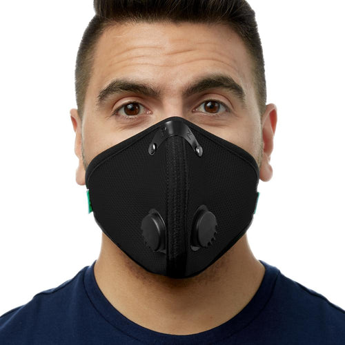 RZ Mask M2 Mesh Air Filtration Face Mask with Carbon Filters Large Black (Large, Black)